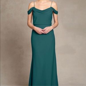 Jenny Yoo Sabine Bridesmaid Dress Emerald Green Womens 14 Off Shoulder Long